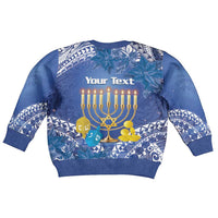 Hanukkah Jewish Festival Kid Ugly Christmas Sweater It's Lit - Polynesian Pattern