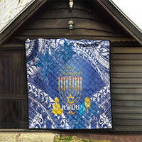 Hanukkah Jewish Festival Quilt It's Lit - Polynesian Pattern