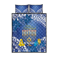 Hanukkah Jewish Festival Quilt Bed Set It's Lit - Polynesian Pattern