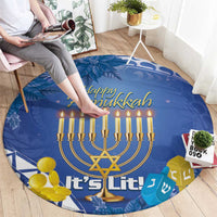 Hanukkah Jewish Festival Round Carpet It's Lit - Polynesian Pattern LT14 - Polynesian Pride
