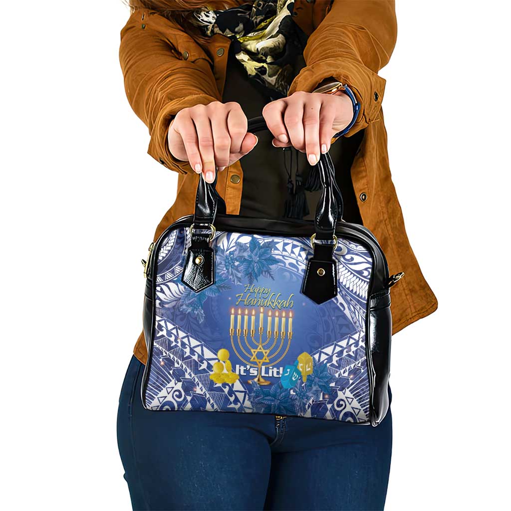 Hanukkah Jewish Festival Shoulder Handbag It's Lit - Polynesian Pattern LT14 One Size Blue - Polynesian Pride