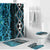 Turquoise Aotearoa Bathroom Set Taniko Motifs With Paua Shell Kowhaiwhai - Polynesian Pride