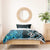 Turquoise Aotearoa Bedding Set Taniko Motifs With Paua Shell Kowhaiwhai