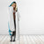 Turquoise Aotearoa Hooded Blanket Taniko Motifs With Paua Shell Kowhaiwhai
