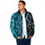Turquoise Aotearoa Padded Jacket Taniko Motifs With Paua Shell Kowhaiwhai - Polynesian Pride