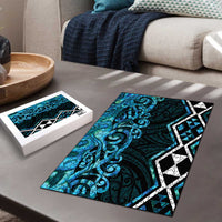 Turquoise Aotearoa Puzzle Taniko Motifs With Paua Shell Kowhaiwhai LT14 - Polynesian Pride