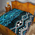 Turquoise Aotearoa Quilt Taniko Motifs With Paua Shell Kowhaiwhai