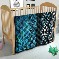 Turquoise Aotearoa Quilt Taniko Motifs With Paua Shell Kowhaiwhai