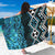 Turquoise Aotearoa Sarong Taniko Motifs With Paua Shell Kowhaiwhai