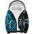 Turquoise Aotearoa Sherpa Hoodie Taniko Motifs With Paua Shell Kowhaiwhai