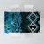 Turquoise Aotearoa Tablecloth Taniko Motifs With Paua Shell Kowhaiwhai