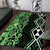 Green Aotearoa Area Rug Taniko Motifs With Paua Shell Kowhaiwhai