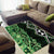 Green Aotearoa Area Rug Taniko Motifs With Paua Shell Kowhaiwhai