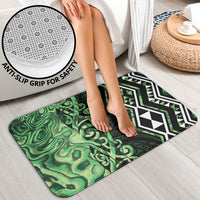 Green Aotearoa Bathroom Set Taniko Motifs With Paua Shell Kowhaiwhai - Polynesian Pride