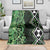 Green Aotearoa Blanket Taniko Motifs With Paua Shell Kowhaiwhai
