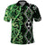 Green Aotearoa Polo Shirt Taniko Motifs With Paua Shell Kowhaiwhai