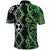 Green Aotearoa Polo Shirt Taniko Motifs With Paua Shell Kowhaiwhai