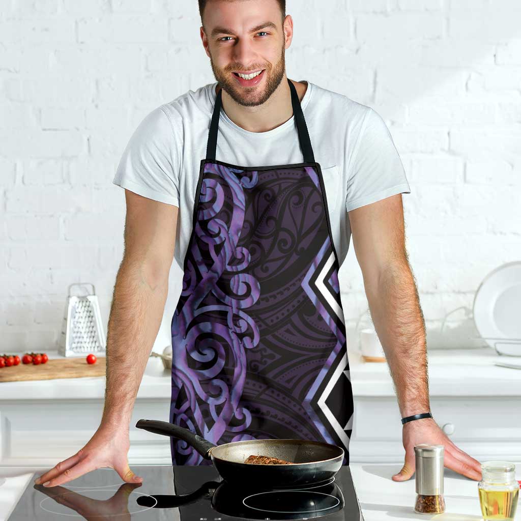 Purple Aotearoa Apron Taniko Motifs With Paua Shell Kowhaiwhai - Polynesian Pride