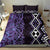 Purple Aotearoa Bedding Set Taniko Motifs With Paua Shell Kowhaiwhai