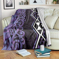 Purple Aotearoa Blanket Taniko Motifs With Paua Shell Kowhaiwhai