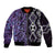 Purple Aotearoa Bomber Jacket Taniko Motifs With Paua Shell Kowhaiwhai