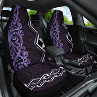 Purple Aotearoa Car Seat Cover Taniko Motifs With Paua Shell Kowhaiwhai