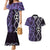Purple Aotearoa Couples Matching Mermaid Dress and Hawaiian Shirt Taniko Motifs With Paua Shell Kowhaiwhai