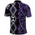 Purple Aotearoa Polo Shirt Taniko Motifs With Paua Shell Kowhaiwhai