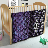 Purple Aotearoa Quilt Taniko Motifs With Paua Shell Kowhaiwhai