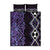 Purple Aotearoa Quilt Bed Set Taniko Motifs With Paua Shell Kowhaiwhai