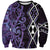 Purple Aotearoa Sweatshirt Taniko Motifs With Paua Shell Kowhaiwhai