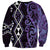 Purple Aotearoa Sweatshirt Taniko Motifs With Paua Shell Kowhaiwhai