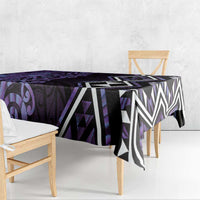 Purple Aotearoa Tablecloth Taniko Motifs With Paua Shell Kowhaiwhai
