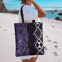 Purple Aotearoa Tote Bag Taniko Motifs With Paua Shell Kowhaiwhai - Polynesian Pride