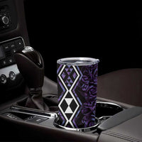 Purple Aotearoa Tumbler Cup Taniko Motifs With Paua Shell Kowhaiwhai
