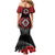 Aotearoa Kiwi Taniko Family Matching Mermaid Dress and Hawaiian Shirt Silver Fern With Maori Koru Pattern