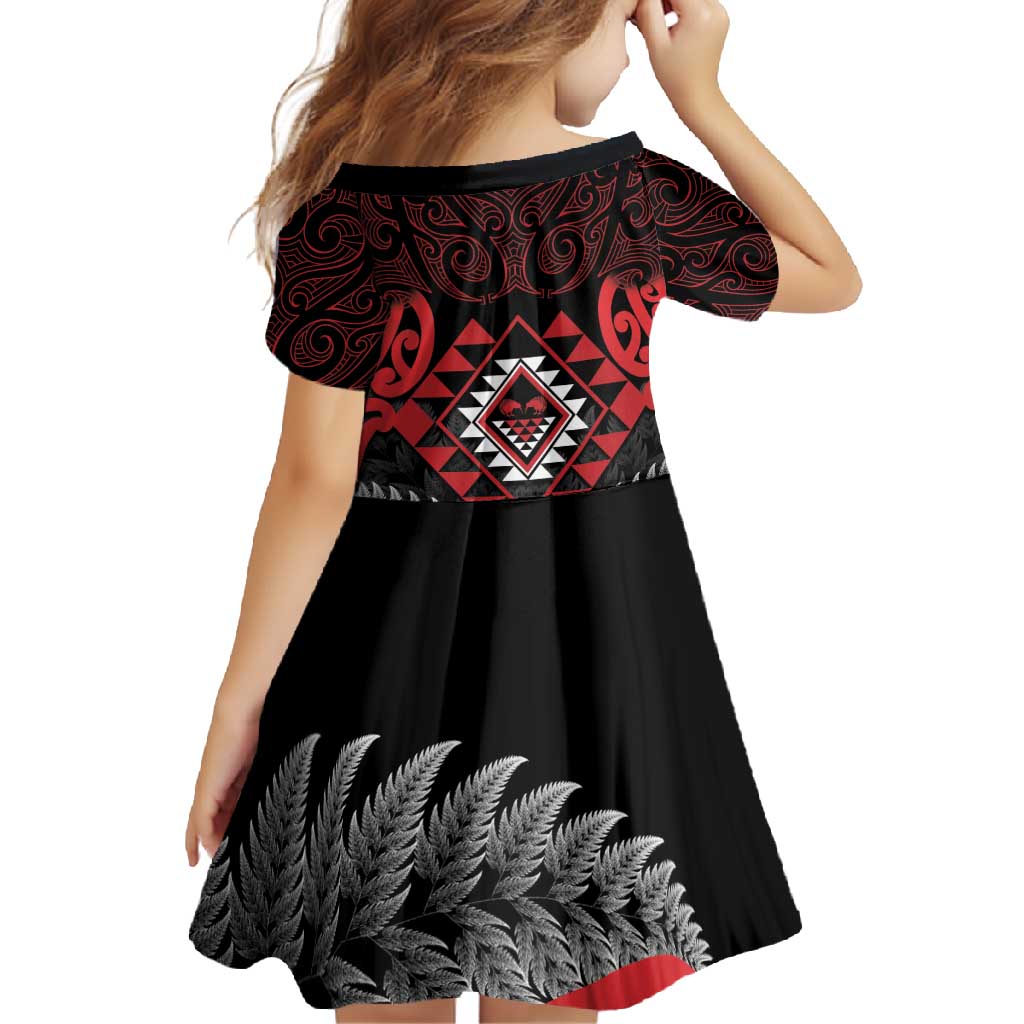 Aotearoa Kiwi Taniko Family Matching Tank Maxi Dress and Hawaiian Shirt Silver Fern With Maori Koru Pattern LT14 - Polynesian Pride