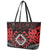 Aotearoa Kiwi Taniko Leather Tote Bag Silver Fern With Maori Koru Pattern
