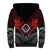 Aotearoa Kiwi Taniko Sherpa Hoodie Silver Fern With Maori Koru Pattern