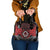 Aotearoa Kiwi Taniko Shoulder Handbag Silver Fern With Maori Koru Pattern