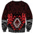Aotearoa Kiwi Taniko Sweatshirt Silver Fern With Maori Koru Pattern