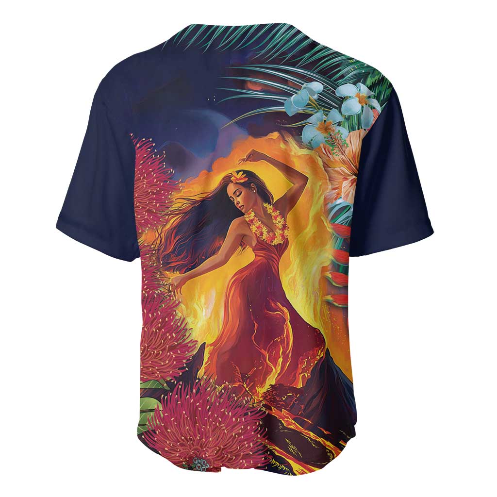 Hawaii Kilauea Big Islands Baseball Jersey Pele Goddess With Tropical Flowers