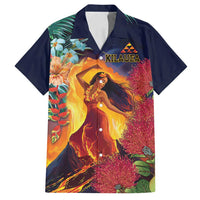 Hawaii Kilauea Big Islands Family Matching Tank Maxi Dress and Hawaiian Shirt Pele Goddess With Tropical Flowers LT14 Dad's Shirt - Short Sleeve Art - Polynesian Pride