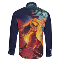 Hawaii Kilauea Big Islands Family Matching Tank Maxi Dress and Hawaiian Shirt Pele Goddess With Tropical Flowers LT14 - Polynesian Pride