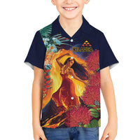 Hawaii Kilauea Big Islands Family Matching Tank Maxi Dress and Hawaiian Shirt Pele Goddess With Tropical Flowers LT14 Son's Shirt Art - Polynesian Pride