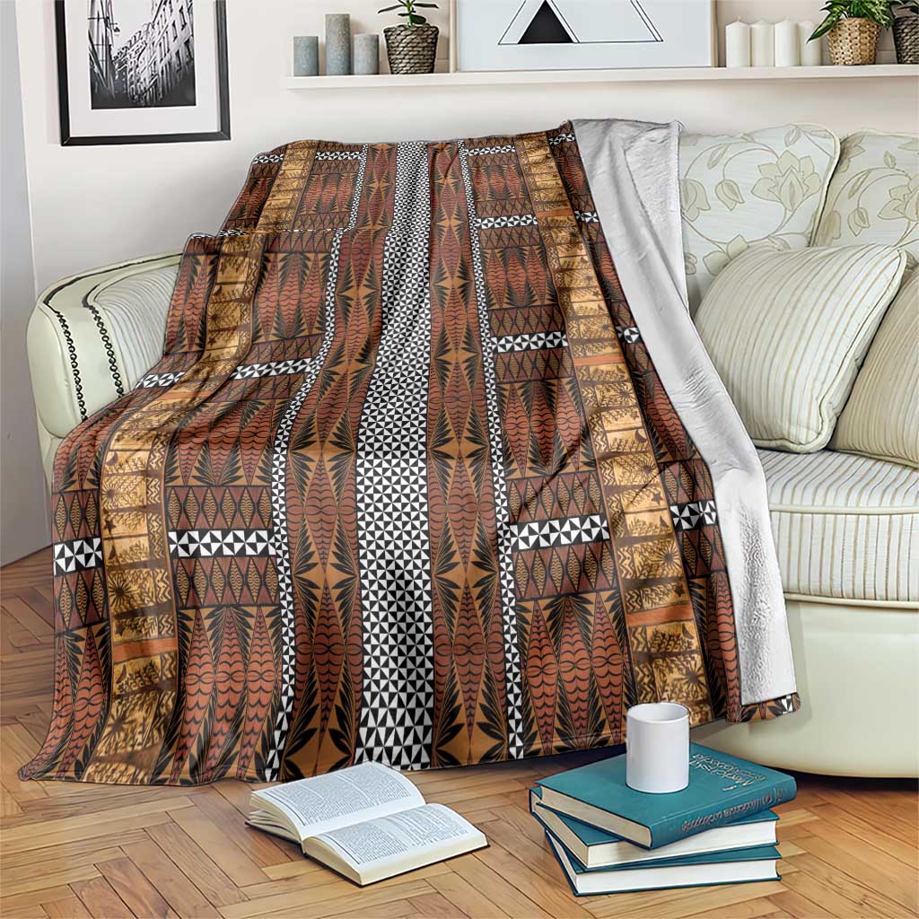Malo e Lelei Tonga Blanket Tongan Ngatu Tapa Cloth LT14 Orange - Polynesian Pride