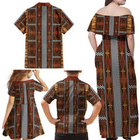 Malo e Lelei Tonga Family Matching Off Shoulder Maxi Dress and Hawaiian Shirt Tongan Ngatu Tapa Cloth - Polynesian Pride