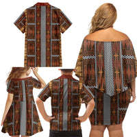 Malo e Lelei Tonga Family Matching Off Shoulder Short Dress and Hawaiian Shirt Tongan Ngatu Tapa Cloth - Polynesian Pride