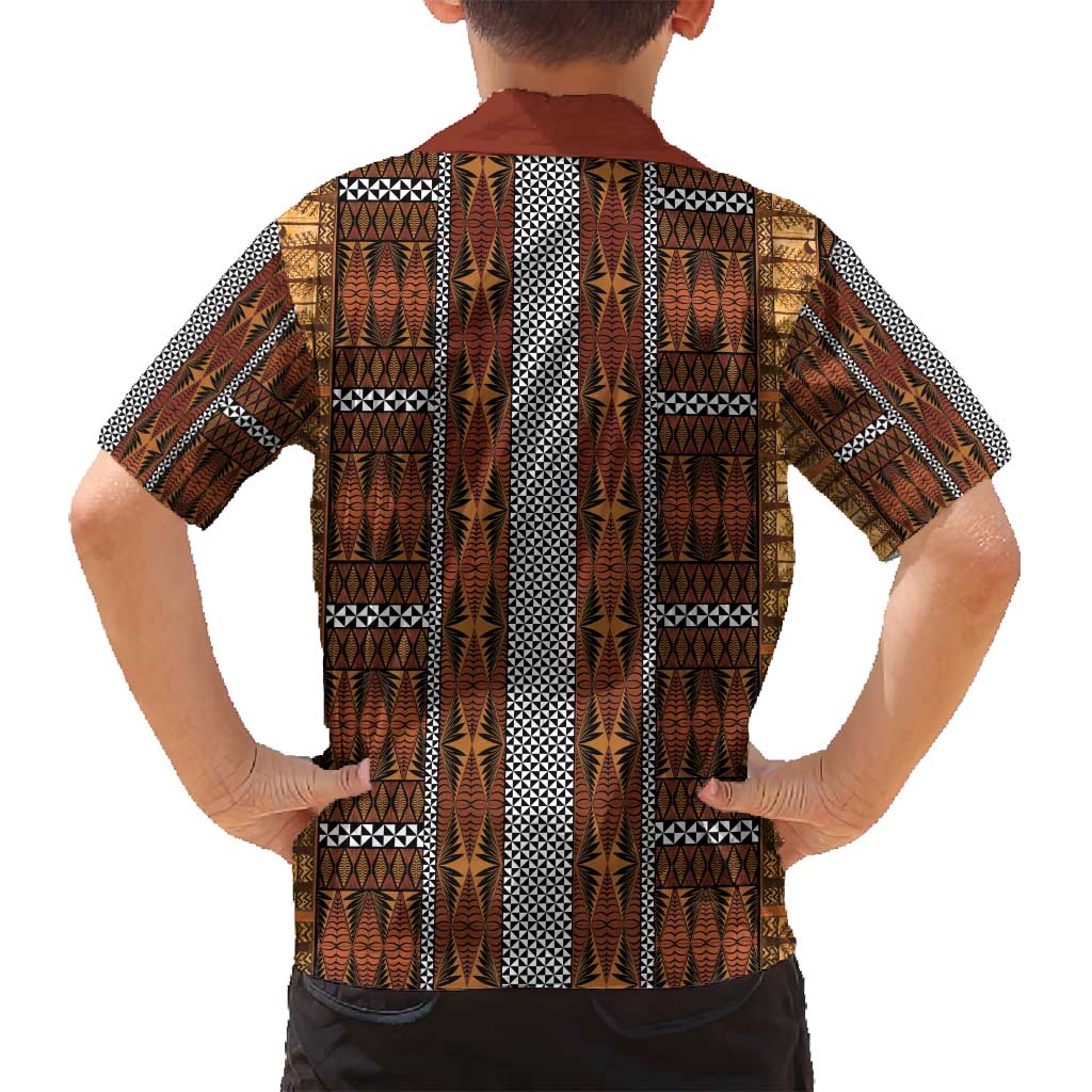 Malo e Lelei Tonga Family Matching Puletasi and Hawaiian Shirt Tongan Ngatu Tapa Cloth LT14 - Polynesian Pride