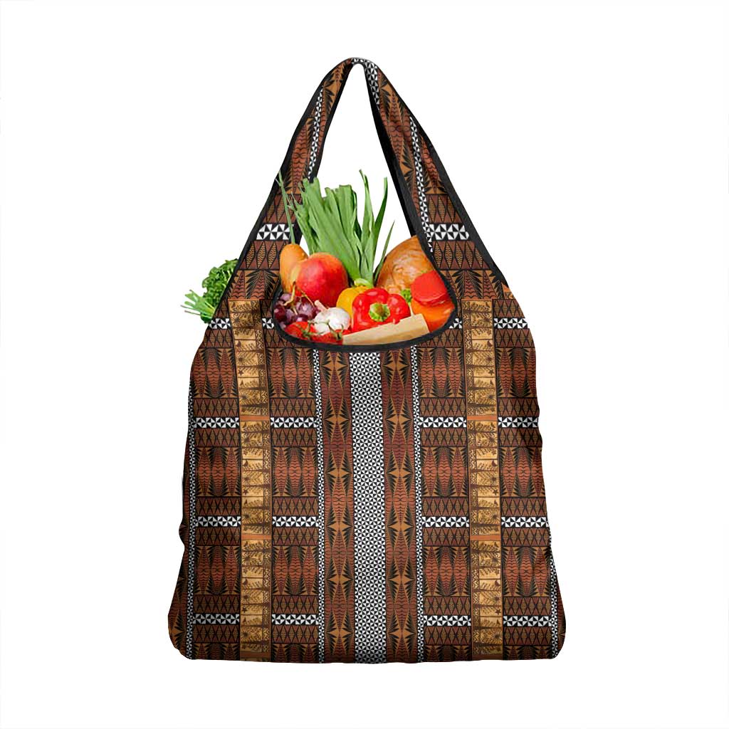 Malo e Lelei Tonga Grocery Bag Tongan Ngatu Tapa Cloth LT14 1-pack One Size Orange - Polynesian Pride